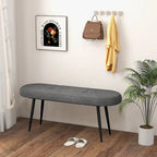 Gymax 47 Upholstered Entryway Bench w/ Padded Seat & Heavy-duty