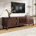 Modern Dark Brown TV Stand for 75  TVs,Solid Wood TV Console with Storage Cabinet,Entertainment Center