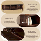 Modern Dark Brown TV Stand for 75  TVs,Solid Wood TV Console with Storage Cabinet,Entertainment Center
