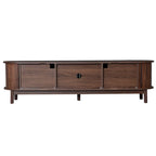 Modern Dark Brown TV Stand for 75  TVs,Solid Wood TV Console with Storage Cabinet,Entertainment Center