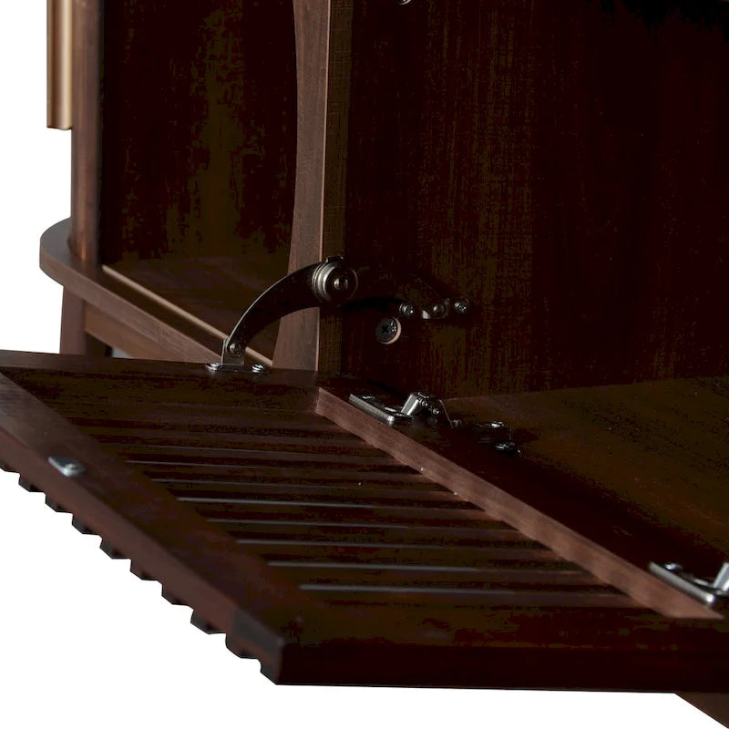 Modern Dark Brown TV Stand for 75  TVs,Solid Wood TV Console with Storage Cabinet,Entertainment Center