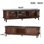 Modern Dark Brown TV Stand for 75  TVs,Solid Wood TV Console with Storage Cabinet,Entertainment Center