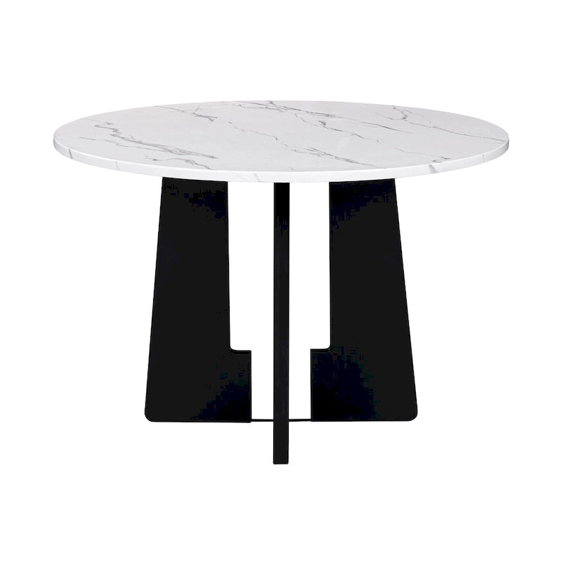 5 Piece Kitchen Table and Chairs Set, 4 People Round Dining Table Set, 4 Upholstered Chairs with Rubber Wood Legs