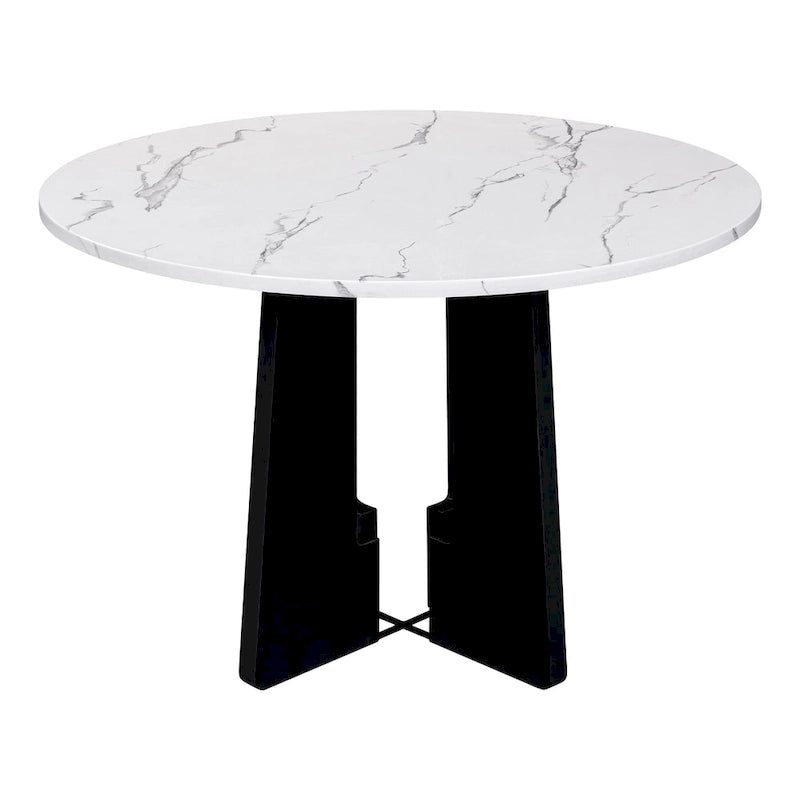 5 Piece Kitchen Table and Chairs Set, 4 People Round Dining Table Set, 4 Upholstered Chairs with Rubber Wood Legs