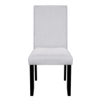 5 Piece Kitchen Table and Chairs Set, 4 People Round Dining Table Set, 4 Upholstered Chairs with Rubber Wood Legs