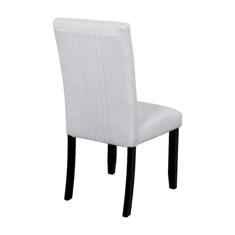 5 Piece Kitchen Table and Chairs Set, 4 People Round Dining Table Set, 4 Upholstered Chairs with Rubber Wood Legs