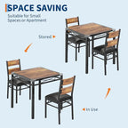 Dining Table Set, Wood Kitchen Table with Upholstered Chairs