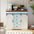 5 Drawer Accent Cabinet With Led Light - N/A