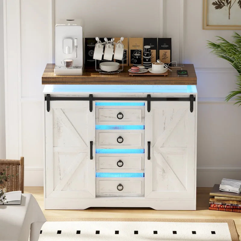 5 Drawer Accent Cabinet With Led Light - N/A