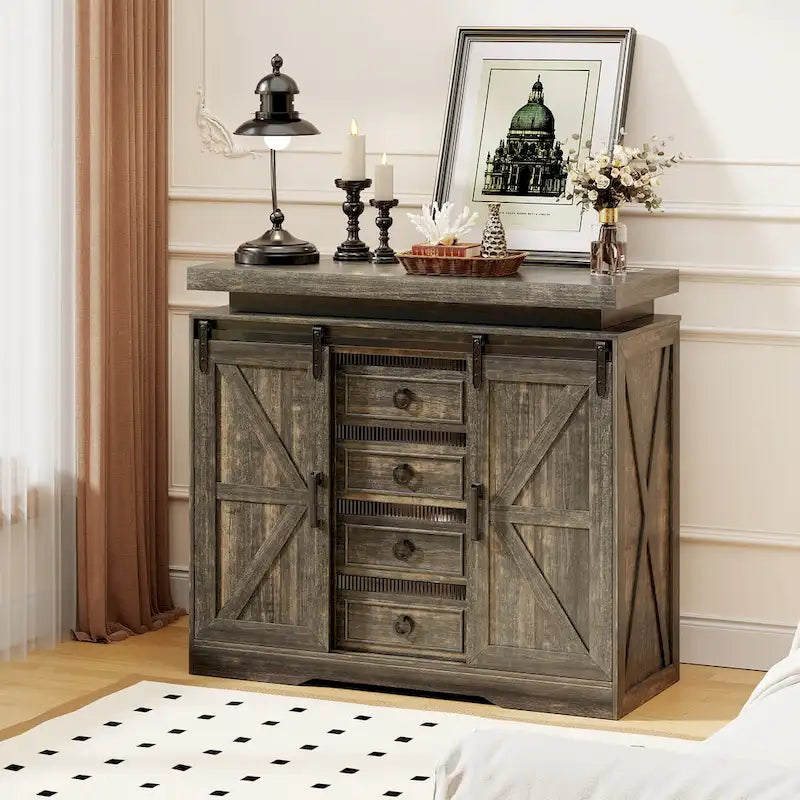 5 Drawer Accent Cabinet With Led Light - N/A