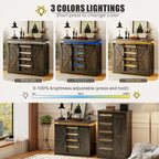 5 Drawer Accent Cabinet With Led Light - N/A