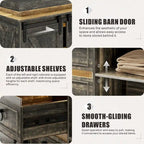 5 Drawer Accent Cabinet With Led Light - N/A