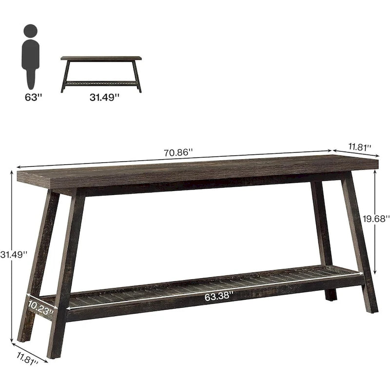 Extra Long Console Entryway Table, 70.9 Inches Console Table
