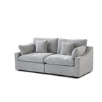 Modern Comfy Linen Sectional Sofa Down Filled Cloud Couch, Loveseat for Apartment