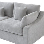 Modern Comfy Linen Sectional Sofa Down Filled Cloud Couch, Loveseat for Apartment