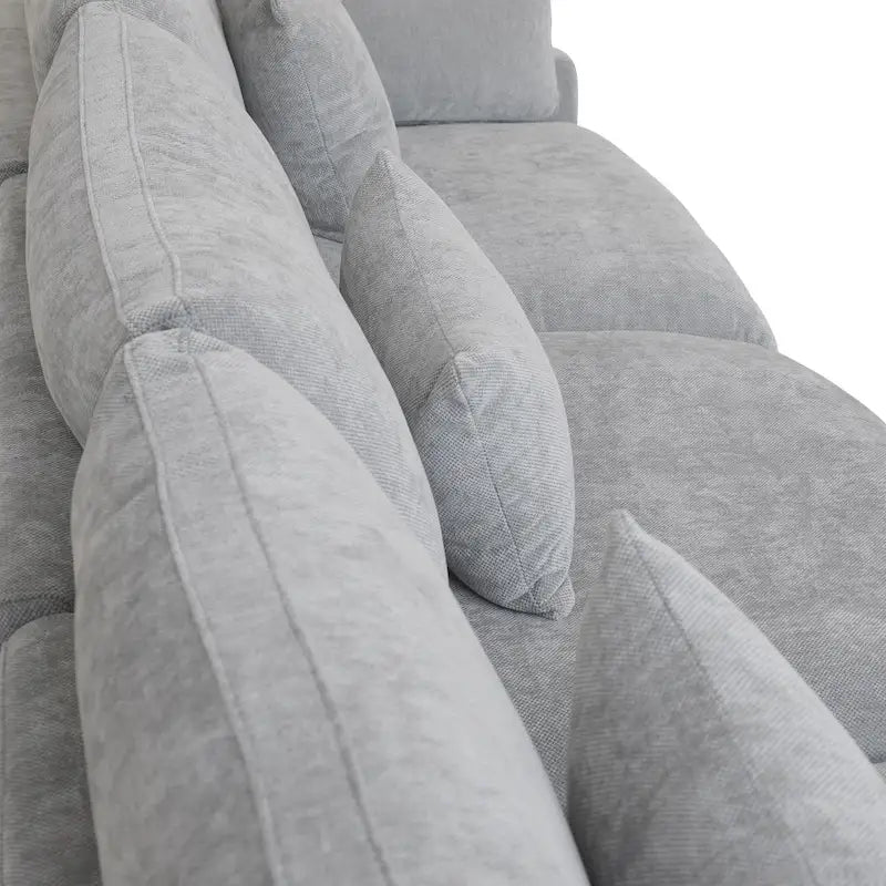 Modern Comfy Linen Sectional Sofa Down Filled Cloud Couch, Loveseat for Apartment