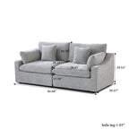 Modern Comfy Linen Sectional Sofa Down Filled Cloud Couch, Loveseat for Apartment