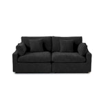 Modern Comfy Linen Sectional Sofa Down Filled Cloud Couch, Loveseat for Apartment