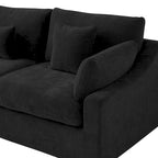Modern Comfy Linen Sectional Sofa Down Filled Cloud Couch, Loveseat for Apartment