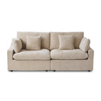 Modern Comfy Linen Sectional Sofa Down Filled Cloud Couch, Loveseat for Apartment
