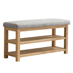 HUIMO Multi-Functional Solid Wood Bench with Storage Shelves 46in