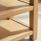 HUIMO Multi-Functional Solid Wood Bench with Storage Shelves 46in