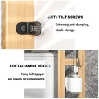 Over The Toilet Storage Shelf, Bamboo 3-Tier Above Toilet Storage Rack with 3 Hooks