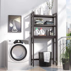 Over The Toilet Storage Shelf, Bamboo 3-Tier Above Toilet Storage Rack with 3 Hooks