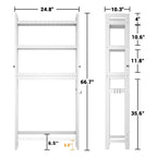 Over The Toilet Storage Shelf, Bamboo 3-Tier Above Toilet Storage Rack with 3 Hooks