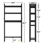 Over The Toilet Storage Shelf, Bamboo 3-Tier Above Toilet Storage Rack with 3 Hooks