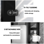 Over The Toilet Storage Shelf, Bamboo 3-Tier Above Toilet Storage Rack with 3 Hooks