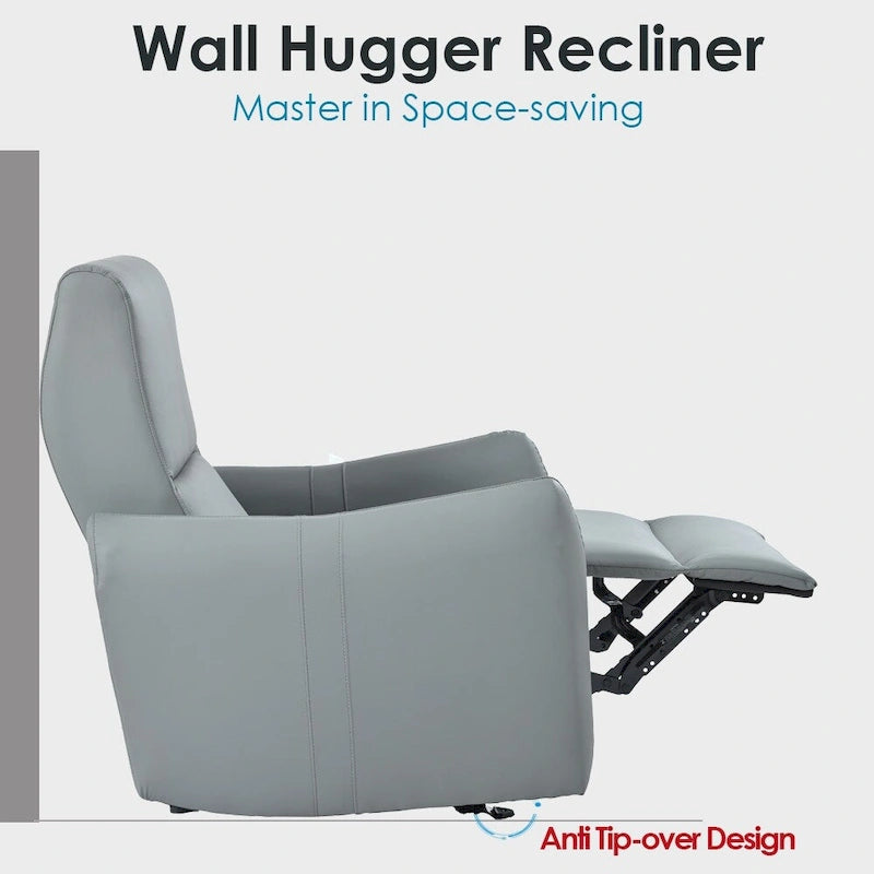 Power Recliner Chair Wall Hugger,Small Home Theater Seating with Lumbar Support,Single Recliner Sofa for Living Room