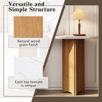 Oval Faux Marble Top Console Table Entryway Table, Narrow Sofa Table Hallway Accent Table with Triangular Base