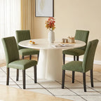 VECELO Upholstered Dining Chairs Set of 6 Modern Fabric and High Back & Solid Wood Legs, Parson Dining Chairs (Set of 6)
