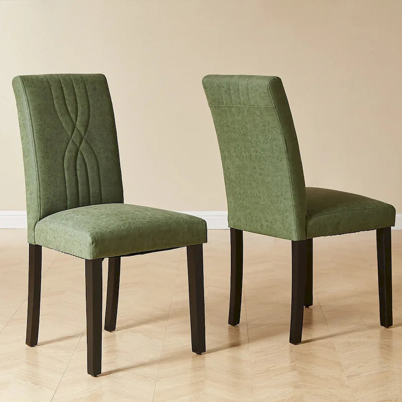 VECELO Upholstered Dining Chairs Set of 6 Modern Fabric and High Back & Solid Wood Legs, Parson Dining Chairs (Set of 6)