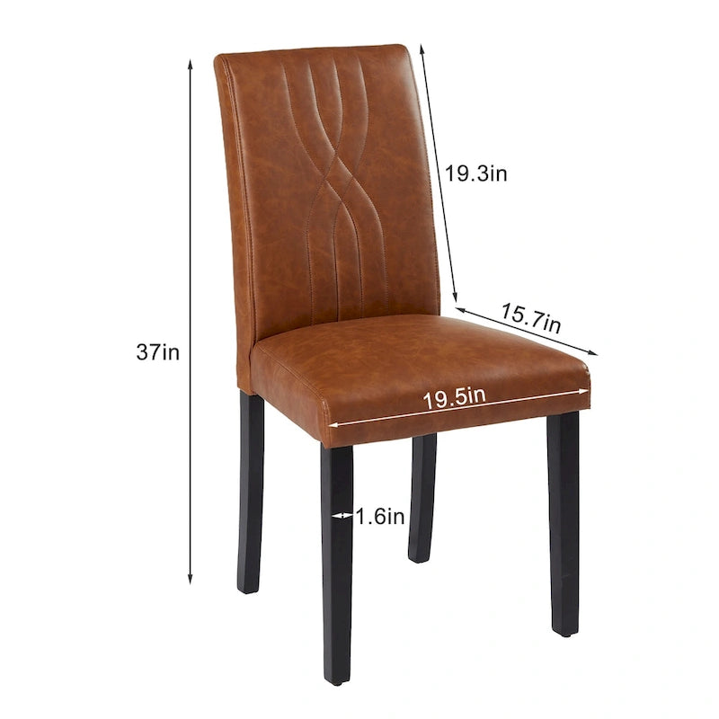 VECELO Upholstered Dining Chairs Set of 6 Modern Fabric and High Back & Solid Wood Legs, Parson Dining Chairs (Set of 6)