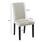 VECELO Upholstered Dining Chairs Set of 6 Modern Fabric and High Back & Solid Wood Legs, Parson Dining Chairs (Set of 6)