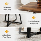 Industrial Dinner Table with Metal Base