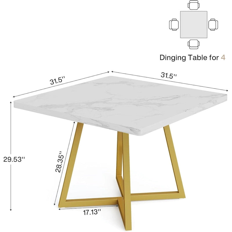 Industrial Dinner Table with Metal Base