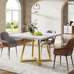 Industrial Dinner Table with Metal Base
