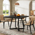 Industrial Dinner Table with Metal Base