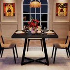 Industrial Dinner Table with Metal Base
