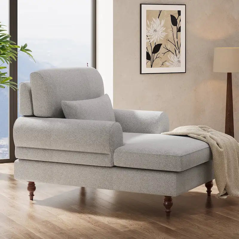 Chaise Lounge Chair with Adjustable Backrest, Indoor Modern Oversized Comfy Chair