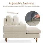 Chaise Lounge Chair with Adjustable Backrest, Indoor Modern Oversized Comfy Chair