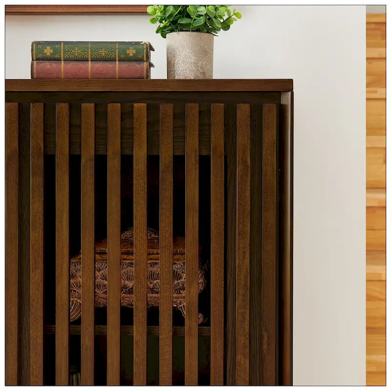 Mid Century Modern Fluted Hollowed Out Sideboard Cabinet