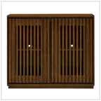 Mid Century Modern Fluted Hollowed Out Sideboard Cabinet