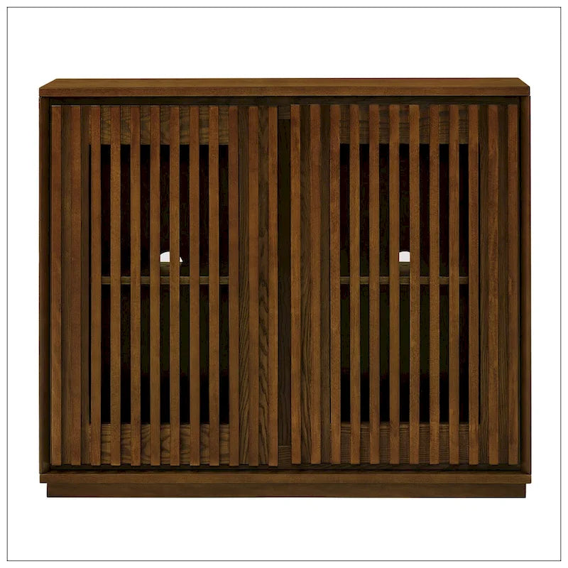 Mid Century Modern Fluted Hollowed Out Sideboard Cabinet