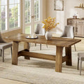 70-Inch Dining Table for 6-8, Rectangular Farmhouse Kitchen Table - 70.47 W x 31.1 D x 29.53 H