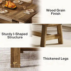 70-Inch Dining Table for 6-8, Rectangular Farmhouse Kitchen Table - 70.47 W x 31.1 D x 29.53 H