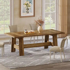 70-Inch Dining Table for 6-8, Rectangular Farmhouse Kitchen Table - 70.47 W x 31.1 D x 29.53 H